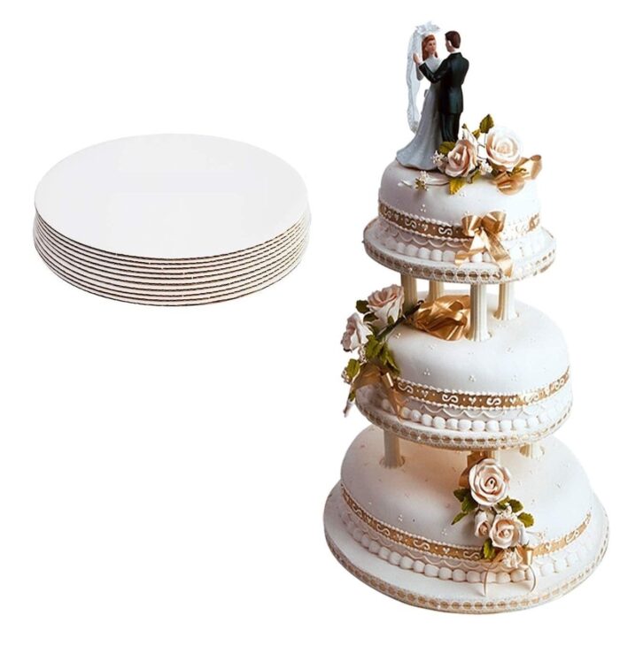 Round White Cake Base / Board Server (6 INCH, 10 Piece) - Image 4