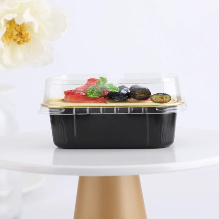 Aluminium Baking Mould with Lid 150ML, (10x6x3.3 cm) (5, Black) - Image 6