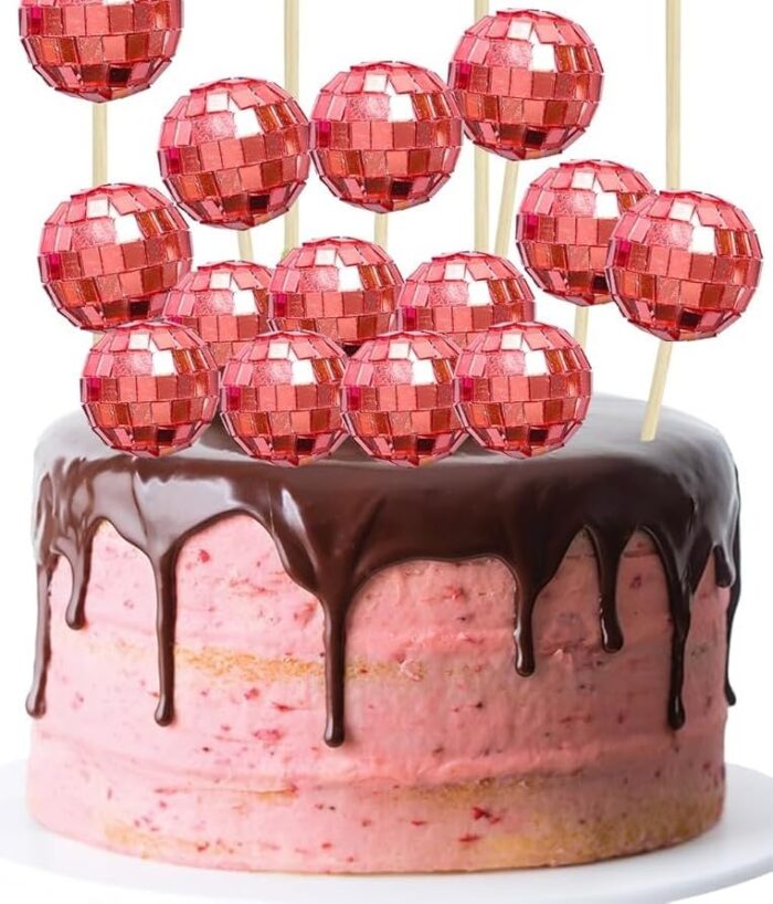 Faux Balls Topper For Cake and Cupcake Decoration - 20 pcs Pack (DISCO RED) (Copy)