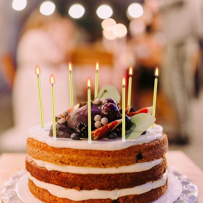 Tall Stick Metallic Candles for Cake Decoration - 6pcs - Image 3