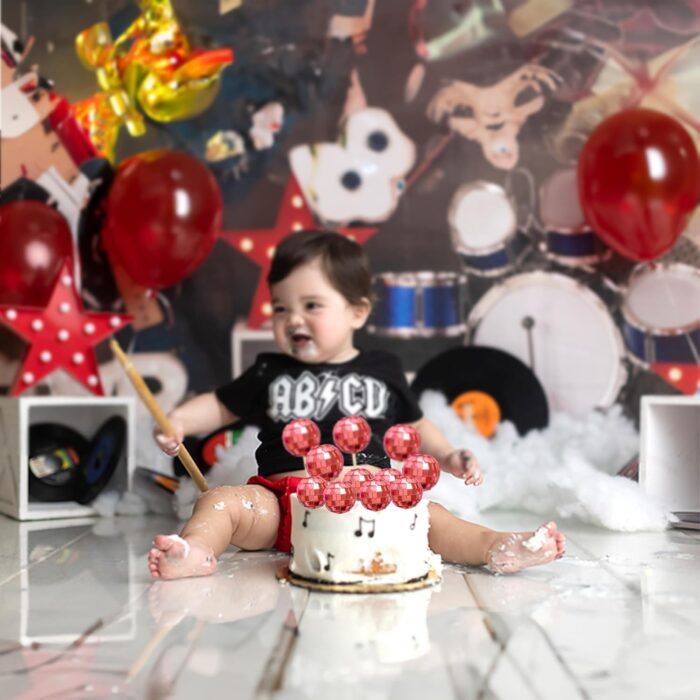 Faux Balls Topper For Cake and Cupcake Decoration - 20 pcs Pack (DISCO RED) (Copy) - Image 4