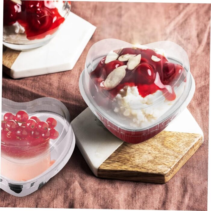 Heart Shaped Aluminum Foil Baking Cups with Lid - Image 2